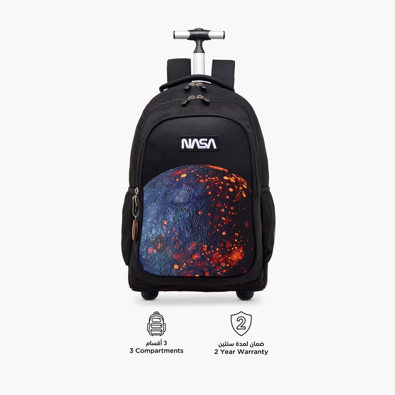 St.Right Trolley Bag-Nasa-Moon-3 Cmprt-18 In-Boys (Polyester) Black \ 32X25X47 - Image 4